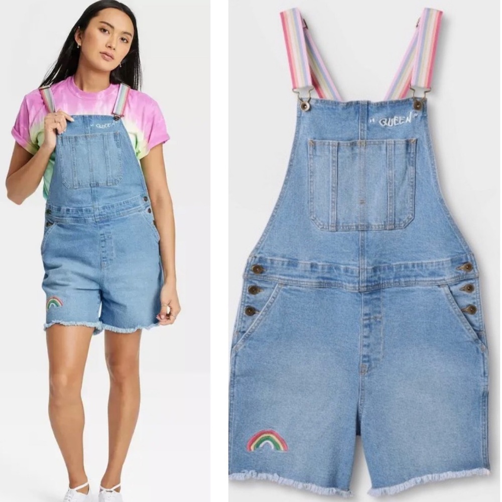 NWT Target Pride Denim Queen Shortalls